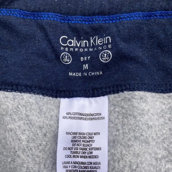 Calvin Klein Performance Jogging Pants Joggers Sweatpants Size M Navy Blue White - Picture 4 of 6